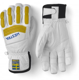 Women's Hestra Downhill Comp Ergo Grip Ski Gloves Yellow | CPLVAK826