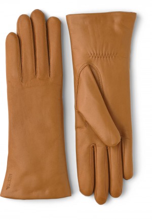 Women's Hestra Elisabeth Leather Gloves Cork | ZYOKTI704