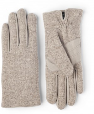 Women's Hestra Ellen Knitted Gloves Beige | IWDVJQ918