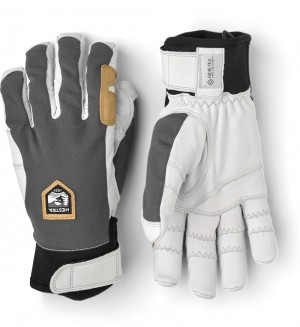 Women's Hestra Ergo Grip Active Ski Gloves Grey/White | JYSBIT978