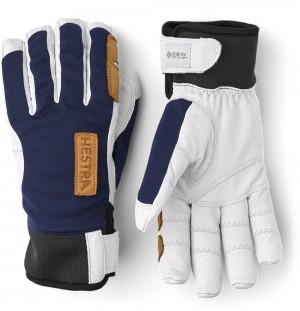 Women's Hestra Ergo Grip Active Wool Terry Outdoor & Hiking Gloves Navy/White | FVKOUR267