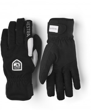 Women's Hestra Ergo Grip Wool Touring Cross Country Ski Gloves Black | CDUBNR268