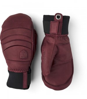 Women's Hestra Fall Line Mitt Ski Gloves Bordeaux | BJNIXM642