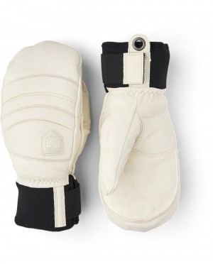 Women's Hestra Fall Line Mitt Ski Gloves Almond White | NAWZCJ956