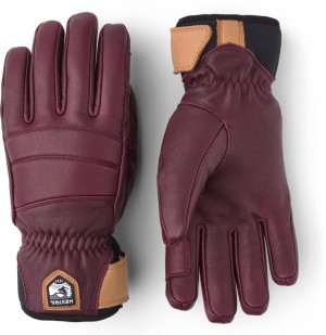 Women's Hestra Fall Line Ski Gloves Bordeaux | KAUZWM426