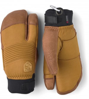 Women's Hestra Freeride CZone 3-finger Ski Gloves Cork/Brown | AHYKVB834