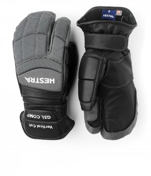 Women's Hestra GSL Race Comp 3-finger Ski Gloves Black/White | BQAIPV738