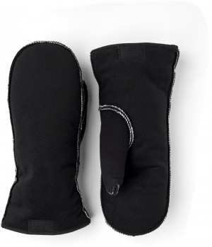 Women's Hestra Gauntlet Fleece Liner Mitt Liners & Inner Gloves Black | NIMWGQ356