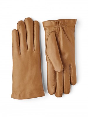 Women's Hestra Hairsheep 1 BT Piqué Cashmere Leather Gloves Cork | XUTCYZ831