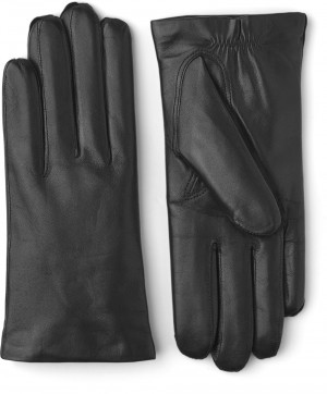 Women's Hestra Hairsheep 1 BT Piqué Cashmere Leather Gloves Black | KYHNFW673