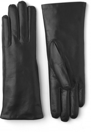 Women's Hestra Hairsheep 3 BT Piqué Cashmere Leather Gloves Black | ZGYOJM604