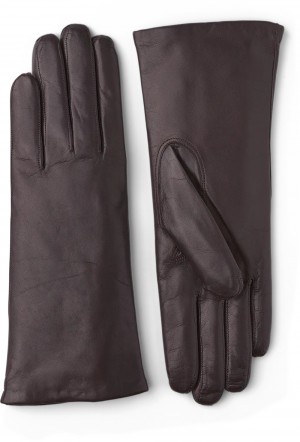 Women's Hestra Hairsheep 3 BT Piqué Cashmere Leather Gloves Espresso | MINFYT940