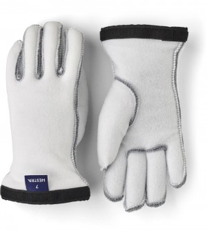 Women's Hestra Heli Ski Female Liner 5-finger Liners & Inner Gloves White | EZLGXP630