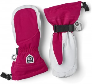 Women's Hestra Heli Ski Female Mitt Ski Gloves Fuchsia/White | VWRQDN458