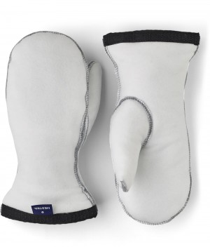 Women's Hestra Heli Ski Liner Mitt Liners & Inner Gloves White | RUOSPC614