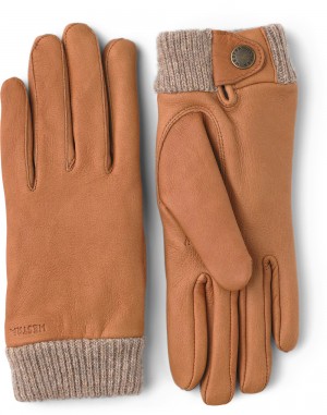 Women's Hestra Idun Leather Gloves Cork | ORHCWL730