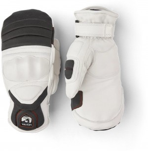 Women's Hestra Impact Racing Sr. Mitt Ski Gloves White | QFCPMB238