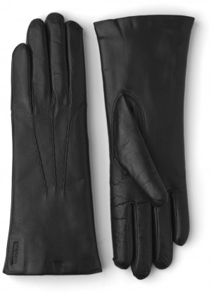 Women's Hestra Isabel Leather Gloves Black | APBCOQ520