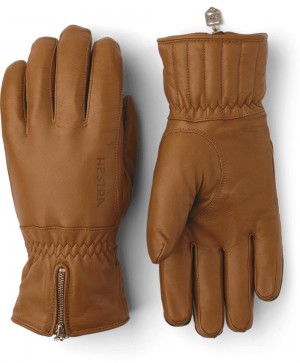 Women's Hestra Leather Swisswool Classic Ski Gloves Cork | CWBAGO795