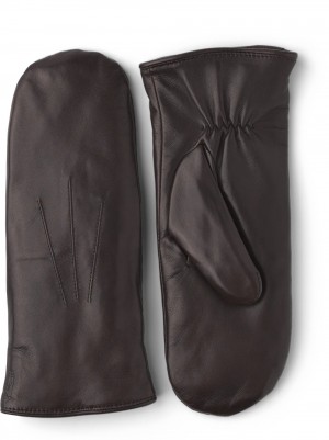 Women's Hestra Marion Leather Gloves Espresso | CWMPFD759