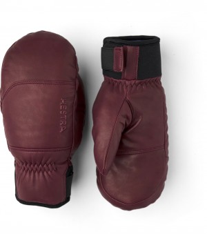 Women's Hestra Omni Mitt Ski Gloves Bordeaux | ORNCQZ197