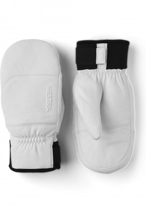 Women's Hestra Omni Mitt Ski Gloves White | IVLNJX809