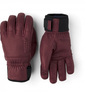 Women's Hestra Omni Ski Gloves Bordeaux | GSOYCX743