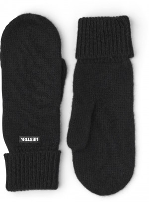 Women's Hestra Pancho Liner Mitt Knitted Gloves Black | FSCIAT932