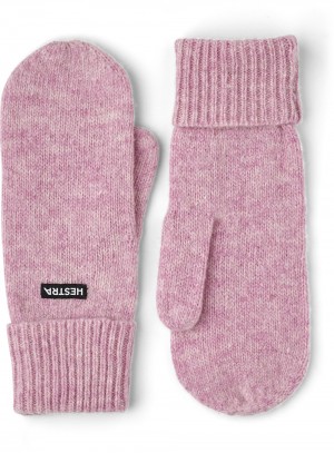 Women's Hestra Pancho Liner Mitt Knitted Gloves Pink | DYKHQF346