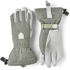 Women's Hestra Patrol Gauntlet Ski Gloves Light Grey | FJSQCV703