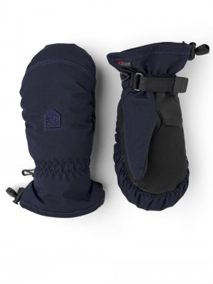 Women's Hestra Powder CZone Mitt Ski Gloves Navy | SOIAFL590