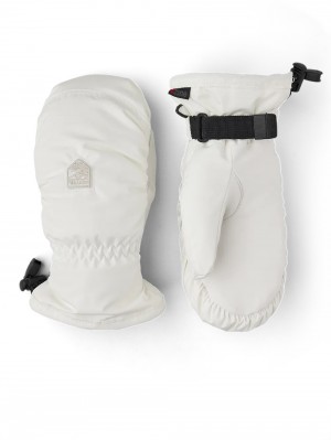 Women's Hestra Powder CZone Mitt Ski Gloves Ivory | IPTLEX302