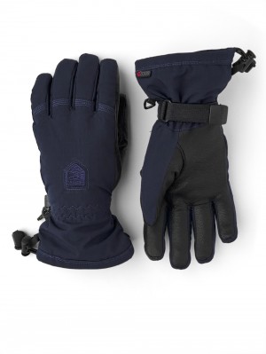 Women's Hestra Powder CZone Ski Gloves Navy | QMXNGT598