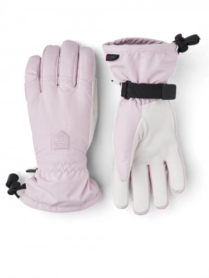 Women's Hestra Powder CZone Ski Gloves Pink | XAQKHL910