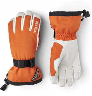 Women's Hestra Powder Gauntlet Ski Gloves Orange | LASNDF234