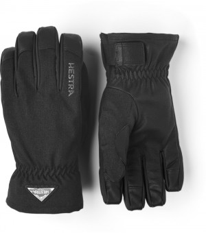 Women's Hestra Powder Short Ski Gloves Black | CZGBDW873