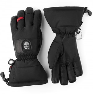 Women's Hestra Power Heater Gauntlet Ski Gloves Black | VOQWHK603