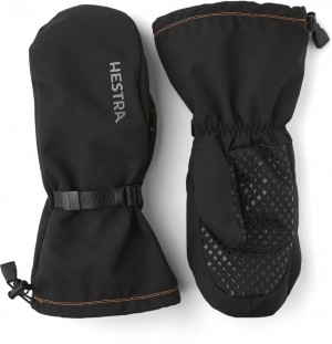 Women's Hestra Pull Over Mitt Outdoor & Hiking Gloves Black | HPOCFM392