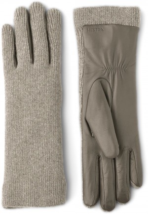 Women's Hestra Samantha Knitted Gloves Clay | PNRDWO502