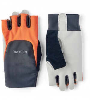 Women's Hestra Sprint Short 5-finger Bike & Mtb Gloves Orange/Dark Grey | VEKRZJ457