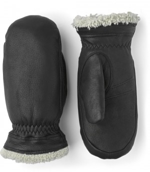 Women's Hestra Sundborn Leather Gloves Black | RPGHDA694