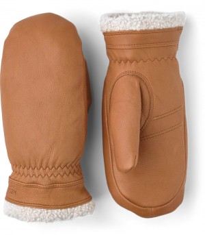 Women's Hestra Sundborn Leather Gloves Cork | TWOZDJ361