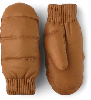 Women's Hestra Valdres Mitt Leather Gloves Cork | KCWXIA506