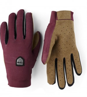 Women's Hestra Ventair Long 5-finger Bike & Mtb Gloves Dark Red | XBHTUC569