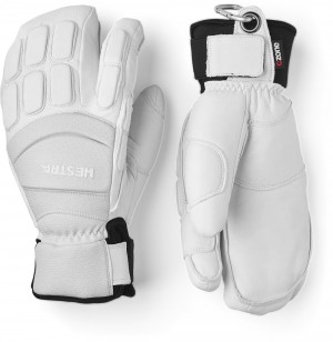 Women's Hestra Vertical Cut CZone 3-finger Ski Gloves White | AJFVTI763