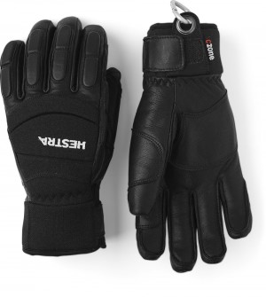 Women's Hestra Vertical Cut Czone Ski Gloves Black | CDQUXP107