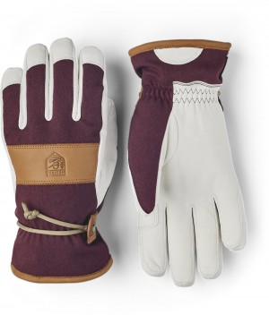 Women's Hestra Voss CZone Waterproof Gloves Bordeaux | DFYKIC314