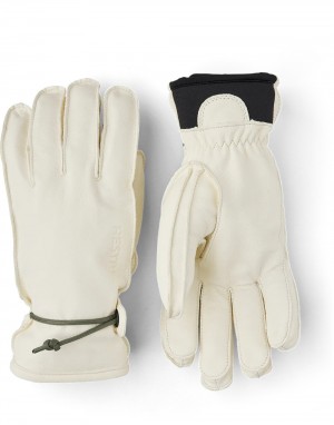 Women's Hestra Wakayama Ski Gloves Almond White | VDXHGC734