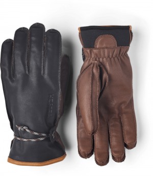 Women's Hestra Wakayama Ski Gloves Navy/Brown | KVOSFG384