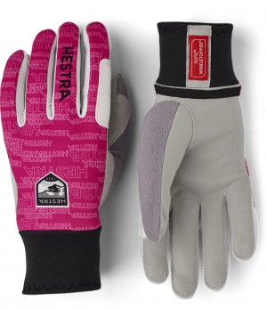 Women's Hestra Windstopper Active Grip Cross Country Ski Gloves Fuchsia | UXFHAY489